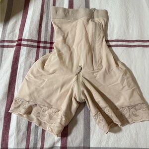 Beige High-Waisted Shapewear Shorts